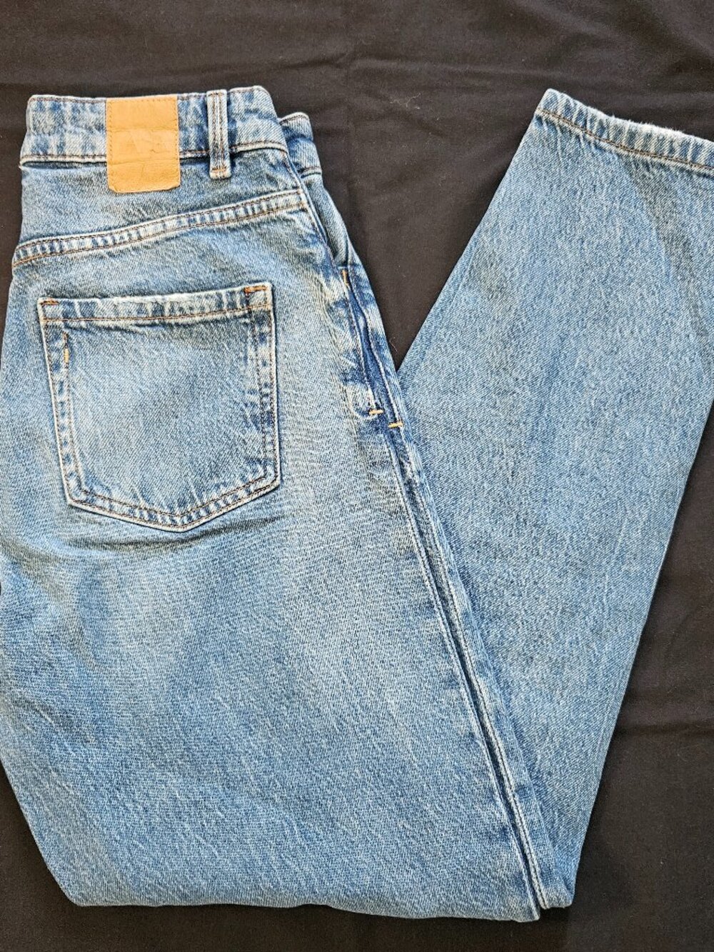 Zara High Waist Wide Leg Jeans US 2 Light Wash Acid Distressed